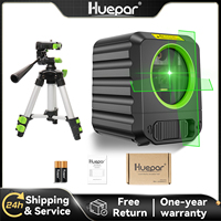 Huepar B011G DIY Cross Line Laser Level Green Self-Leveling Vertical and Horizontal Line Alignment Laser Tool With 0.5m Tripod