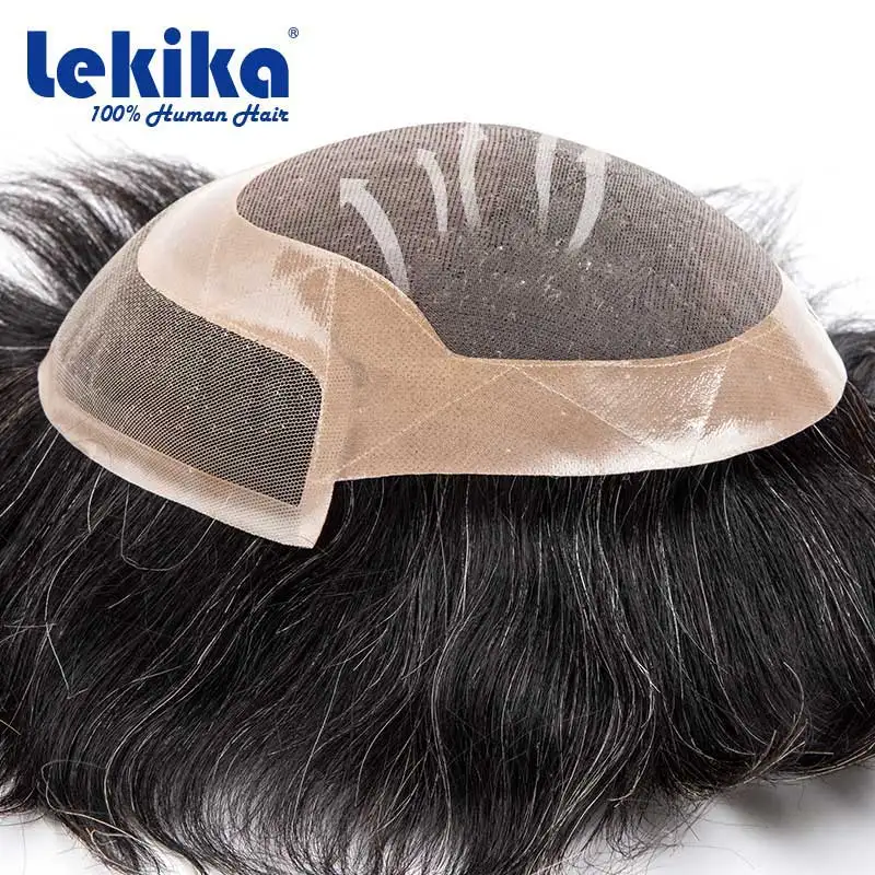 الدانتيل الجبهة الشعر المستعار و أحادية خصلات الشعر المستعار الإنسان تنفس الذكور الشعر الاصطناعية دائم 100% خصلات الشعر المستعار الإنسان 6 ''نظام الشعر للرجل