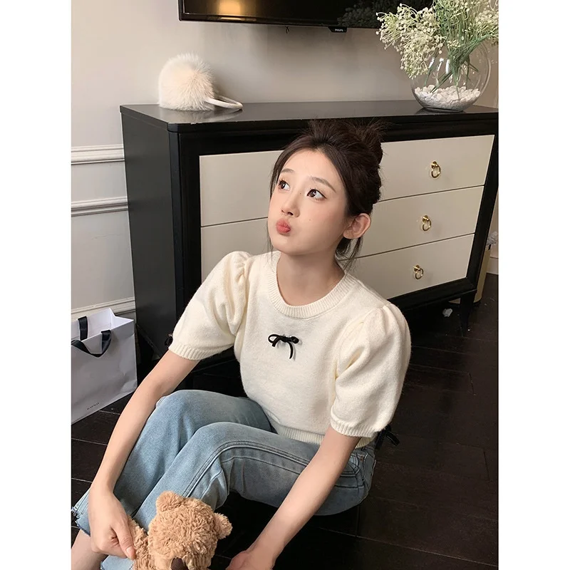 Maglione lavorato a maglia con maniche staccabili Donna Recensioni coreane Vestiti Autunno Giraffa Intarsia Maglia con perline Bordo ripiegabile Gotico