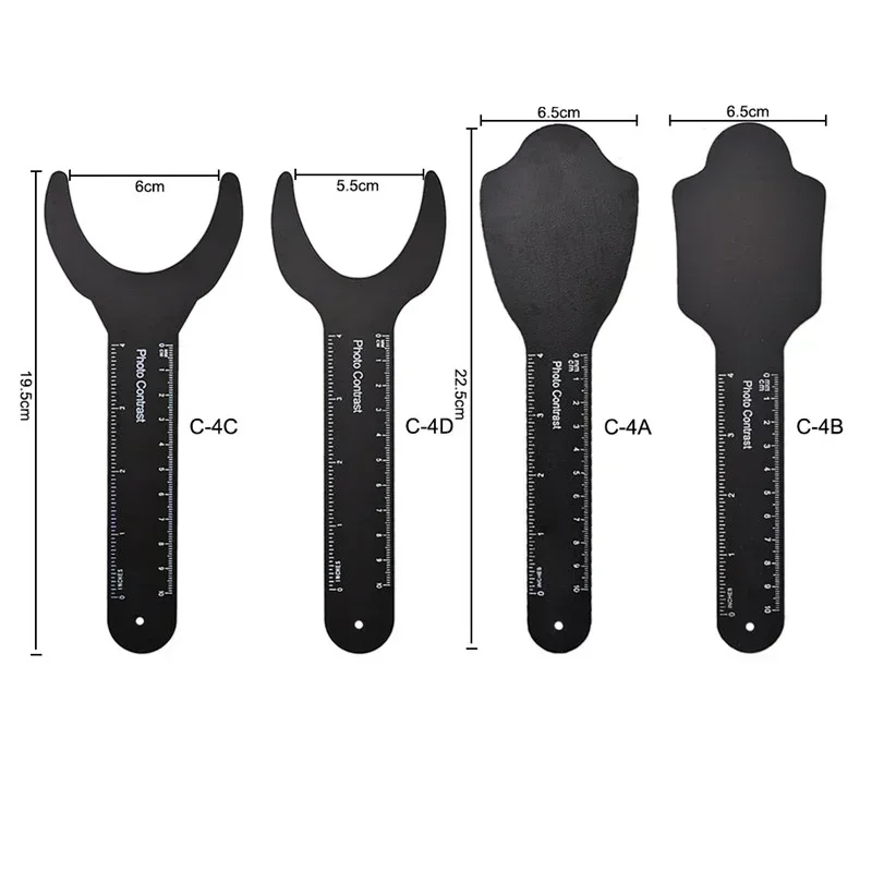 4Pcs Autoclavable Dental Cheek Retractor with Scale Mark Orthodontic Contrast Board for Oral Photography Black Background Tools