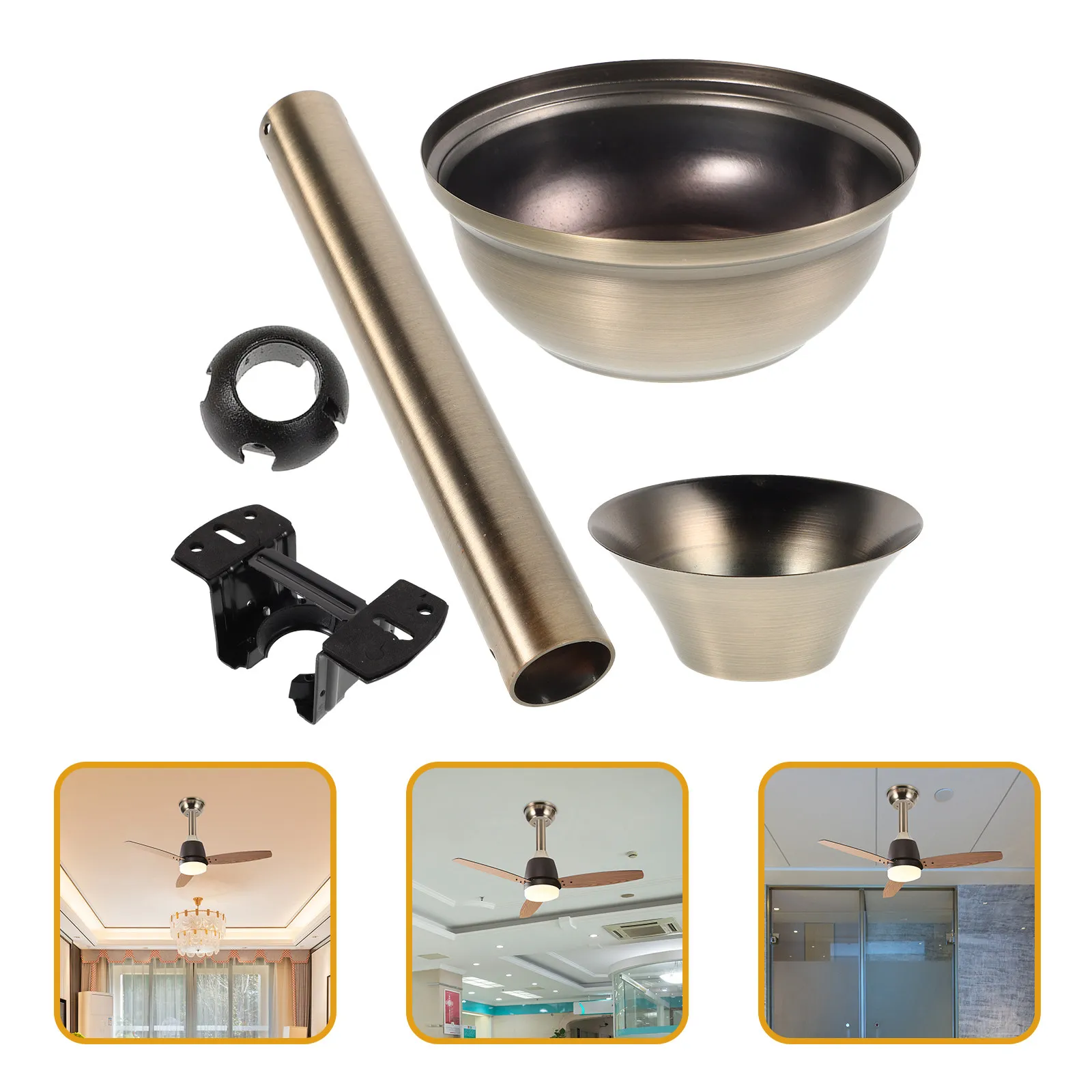 1Set Ceiling Fan Mounting Bracket Kit Heavy Duty Stainless Steel Angle Mount Kit for Inclined Ceiling Fan Installation Dining