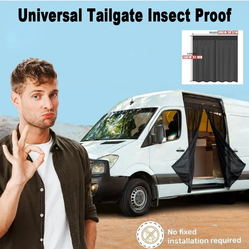 Universal Magnetism New Insect Proof Sunshade Net Camper Van Mosquito Curtain RV Slide Door Mosquito Prevent Mosquito Fly Screen
