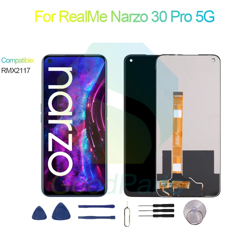 

ЖК-дисплей 6,5 дюйма RMX2117 для RealMe Narzo 30 Pro 5G, сменный сенсорный дигитайзер в сборе для RealMe, Narzo 30 Pro