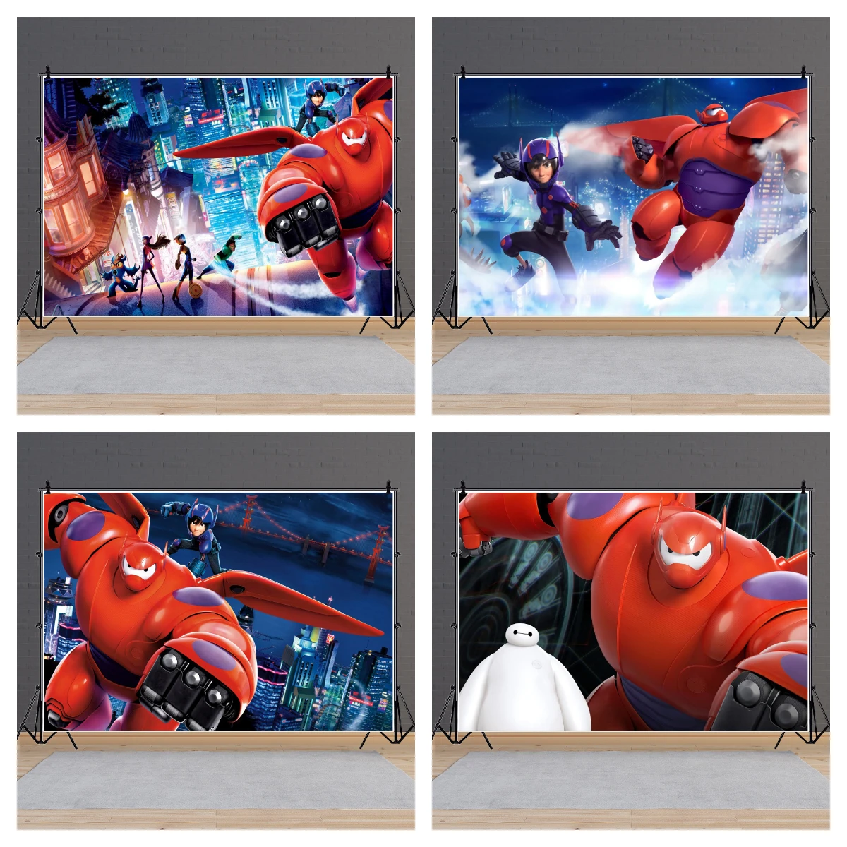 Big Hero 6 Hiro Hamada Photo Backdrop Background Photography Baby Shower Birthday Decoration Kid's Party Props Supplies Stage