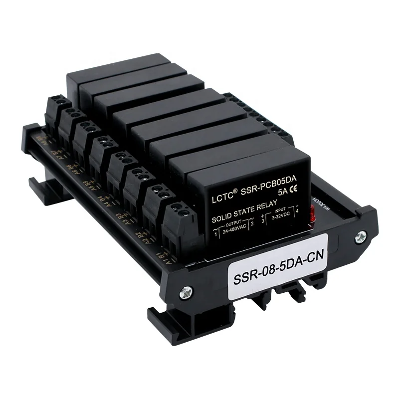 2026 8 5A DIN Rail Mounted DC Control Module High Power Solid State AC/DC Relay Common Positive/Negative Sealed Protect