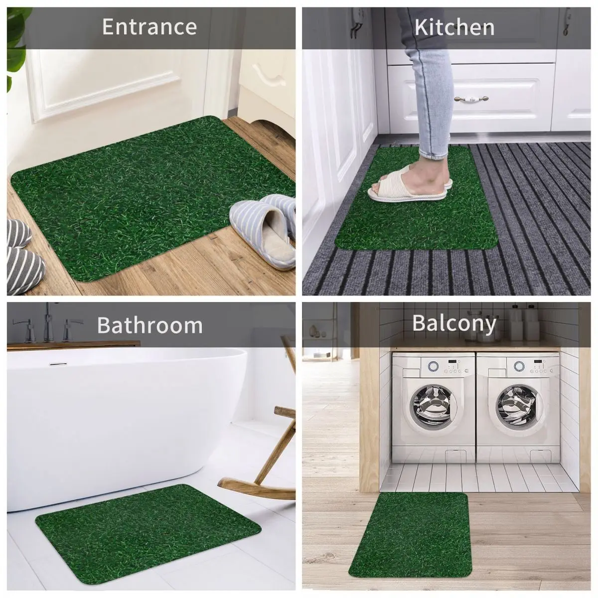 Astroturf Lush Green Turf Football Field Bath Mat Soccer Toilet Pad Kitchen Shower Room Foot Mat Absorbent Bathroom Accessories