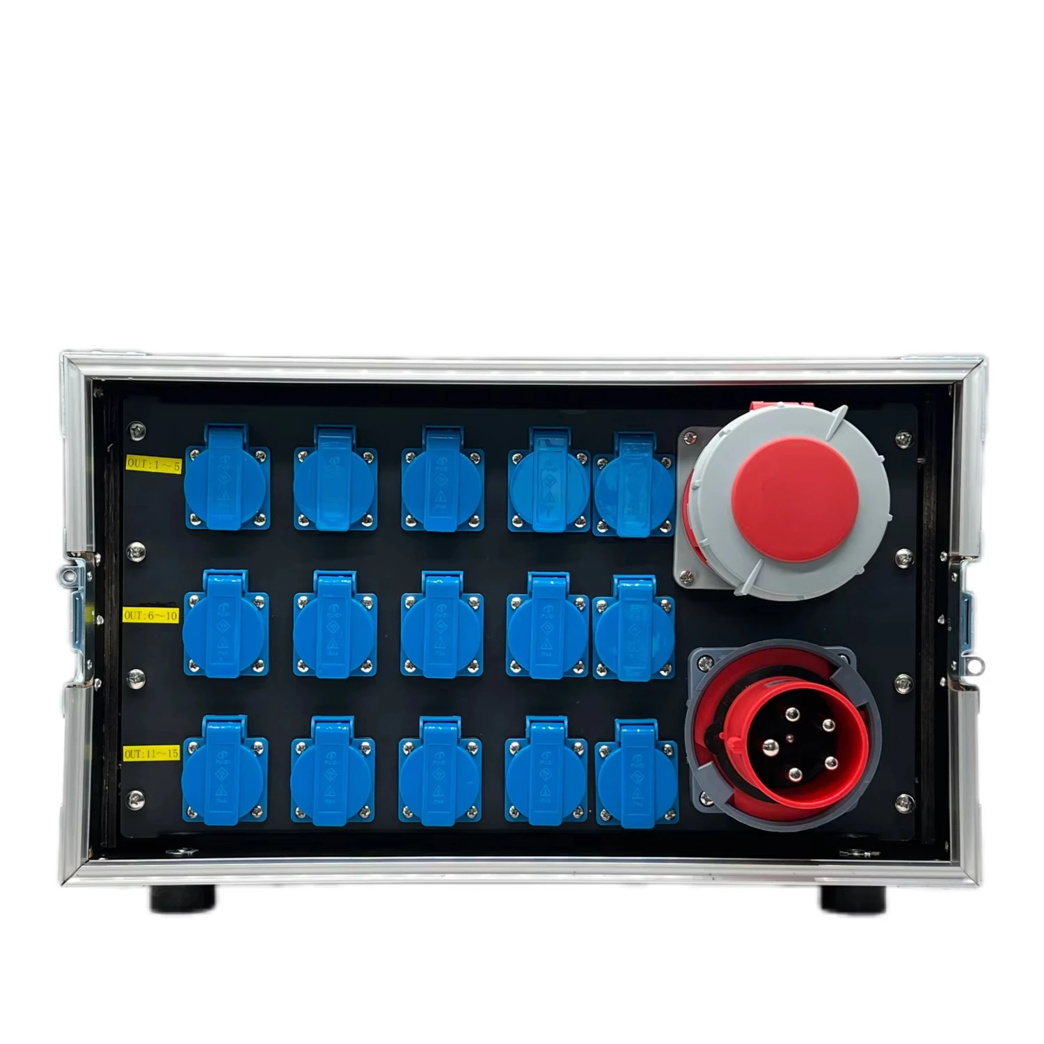 Power Distribution Box for Stage, French Outlets, 5Pin Input, 15 Channels, 16A, 63A