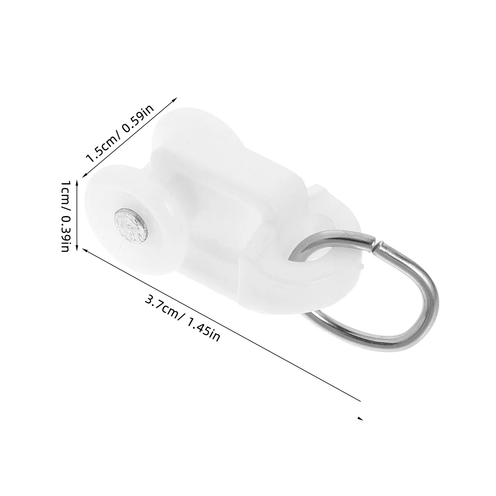 50Pcs Silent Curtain Track Roller Hooks PE Stainless Steel L Shape Rail Pulley Easy Install Accessories