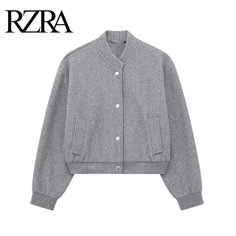 

RZRA original women's clothing 2024 autumn and winter new classic style fashionable and versatile soft wool short pilot jacket