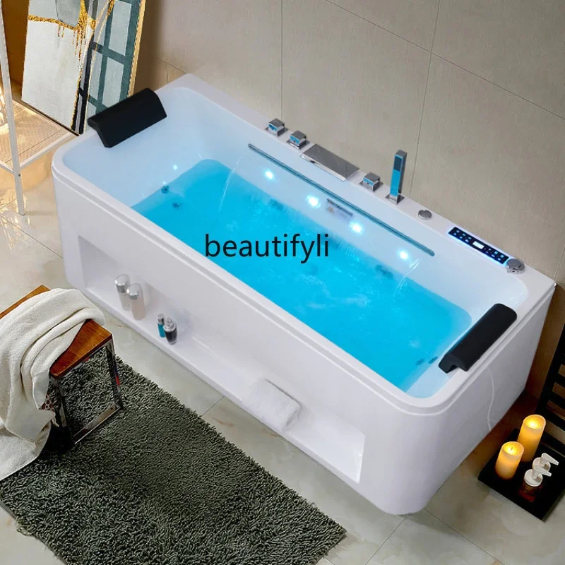 

Acrylic Bathtub Home Waterfall Massage Bathtub Intelligent Constant Temperature Independent Bathtub