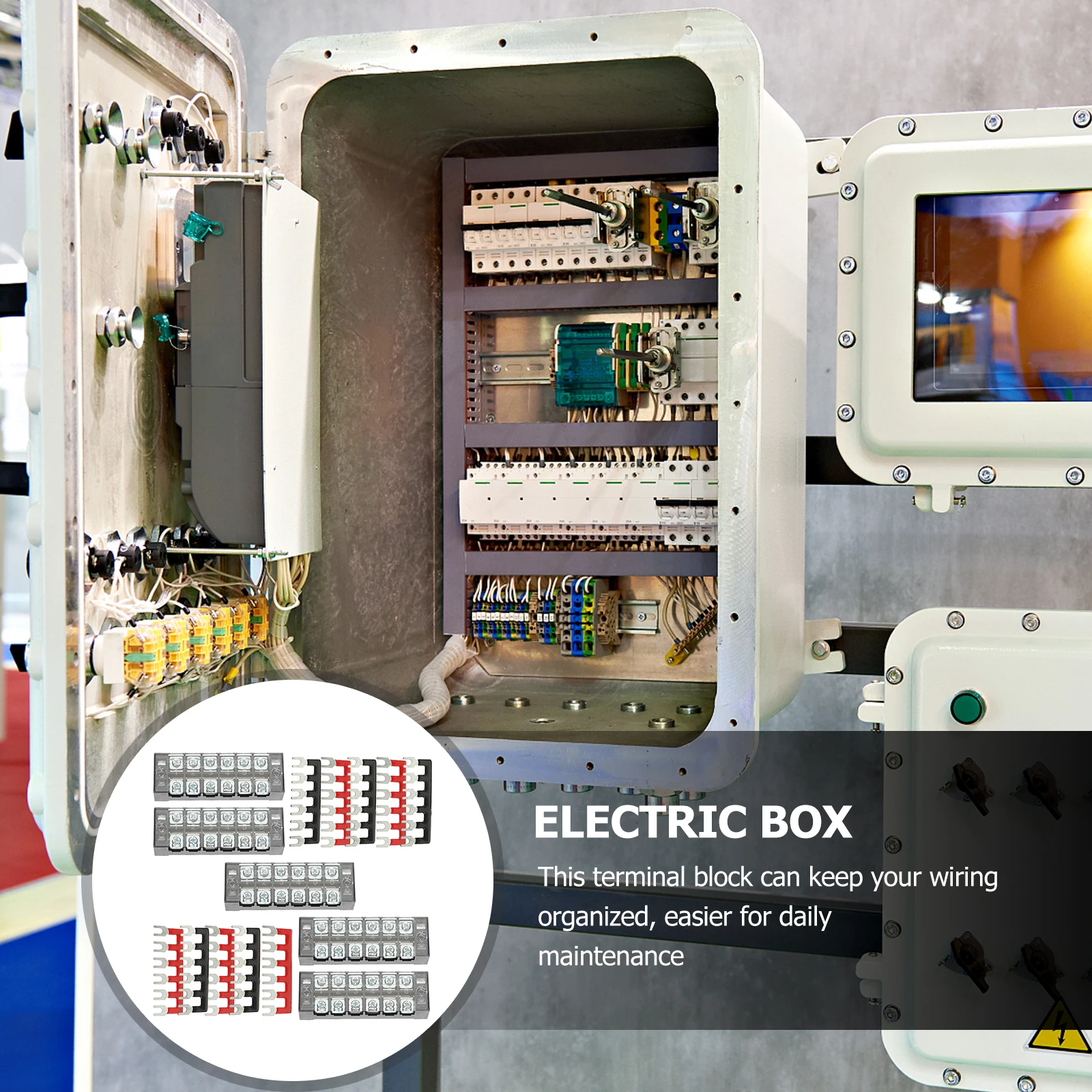

1 set Power Connector Set Terminal Block Pre-Insulated Strip Screw Terminal Wiring Marine Trailer Distribution Box Bus Bar Wire