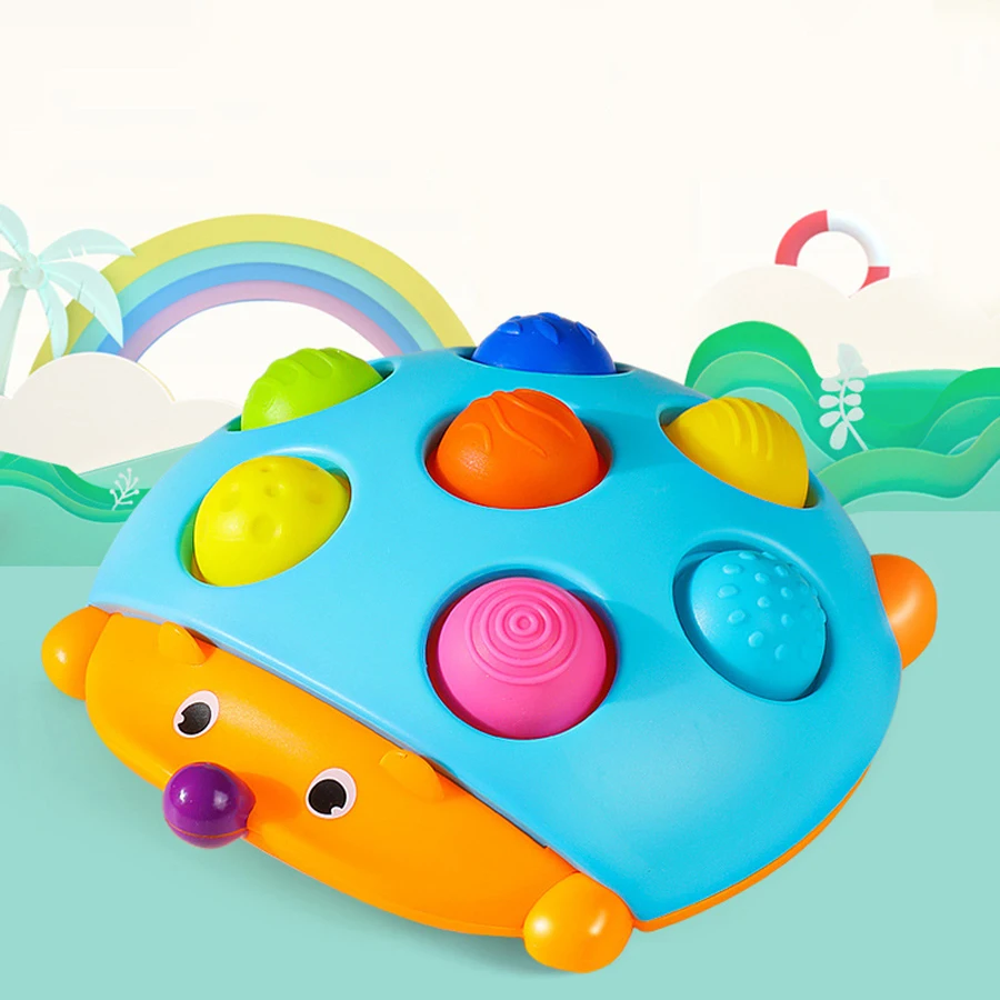 Baby Montessori Soft Fidget Sensory Toy Hedgehog Simple Dimple Tactile Developing Finger Exercise Board Toy For Baby 0 36 Months