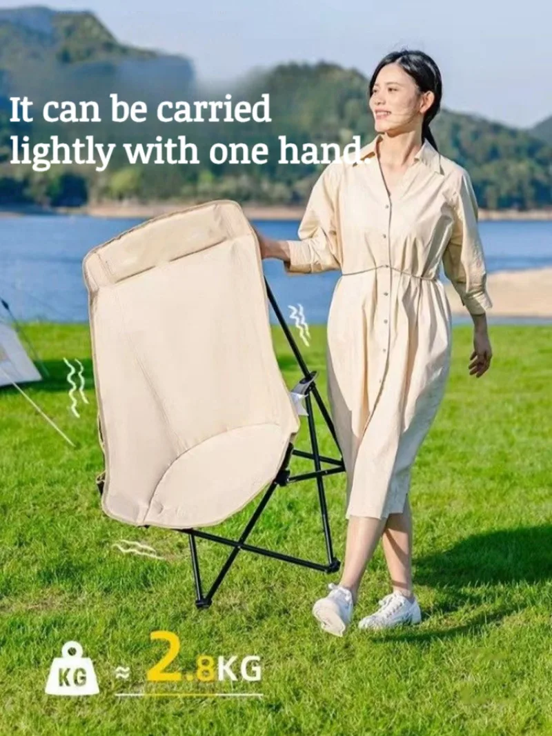 Outdoor Folding Chair Fishing Chair Portable Layable Sitting Primitive Moon Folding Stool Camping Folding Chair