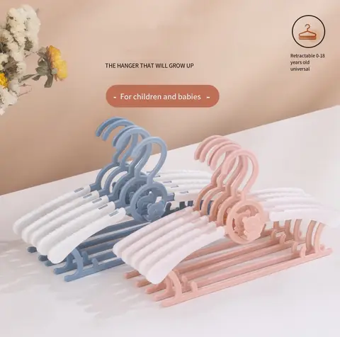 XMSJ 10pcs 어린이 옷 걸이 랙 휴대용 플라스틱 디스플레이 옷걸이 Windproof 어린이 코트 걸이 아기 의류 주최자