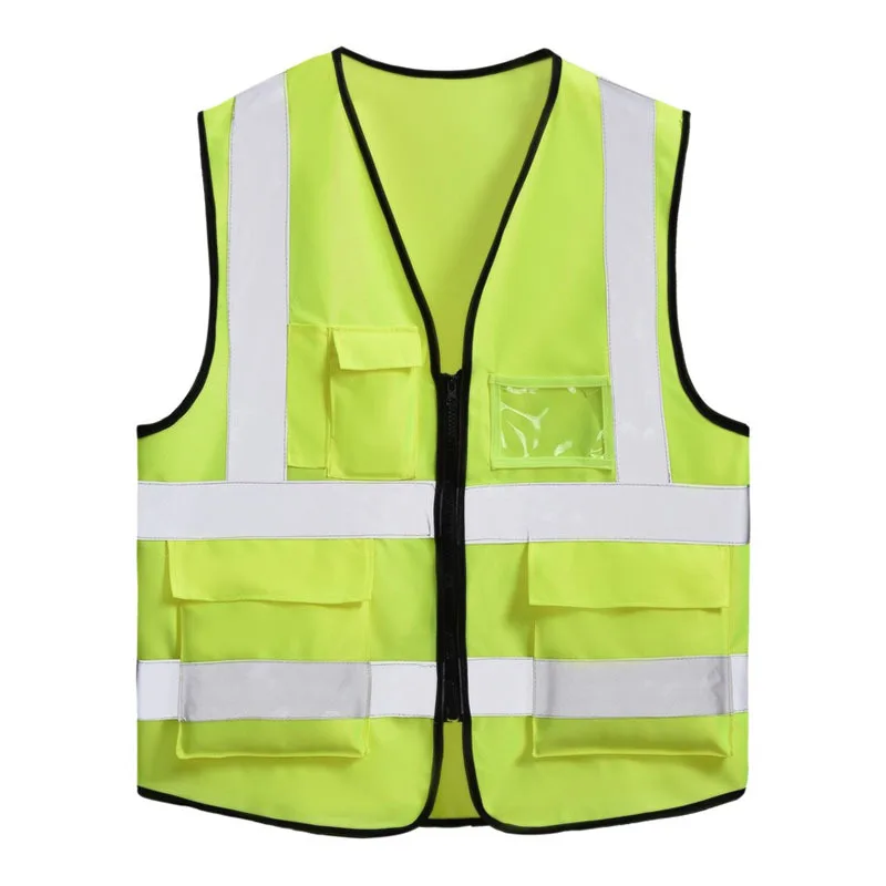 Maßgeschneiderte Sicherheitsweste, reflektierend, mit mehreren Taschen, für Auto, spezielle Freiwillige, Müllsammlung, Arbeitssicherheitsjacke, Warnweste
