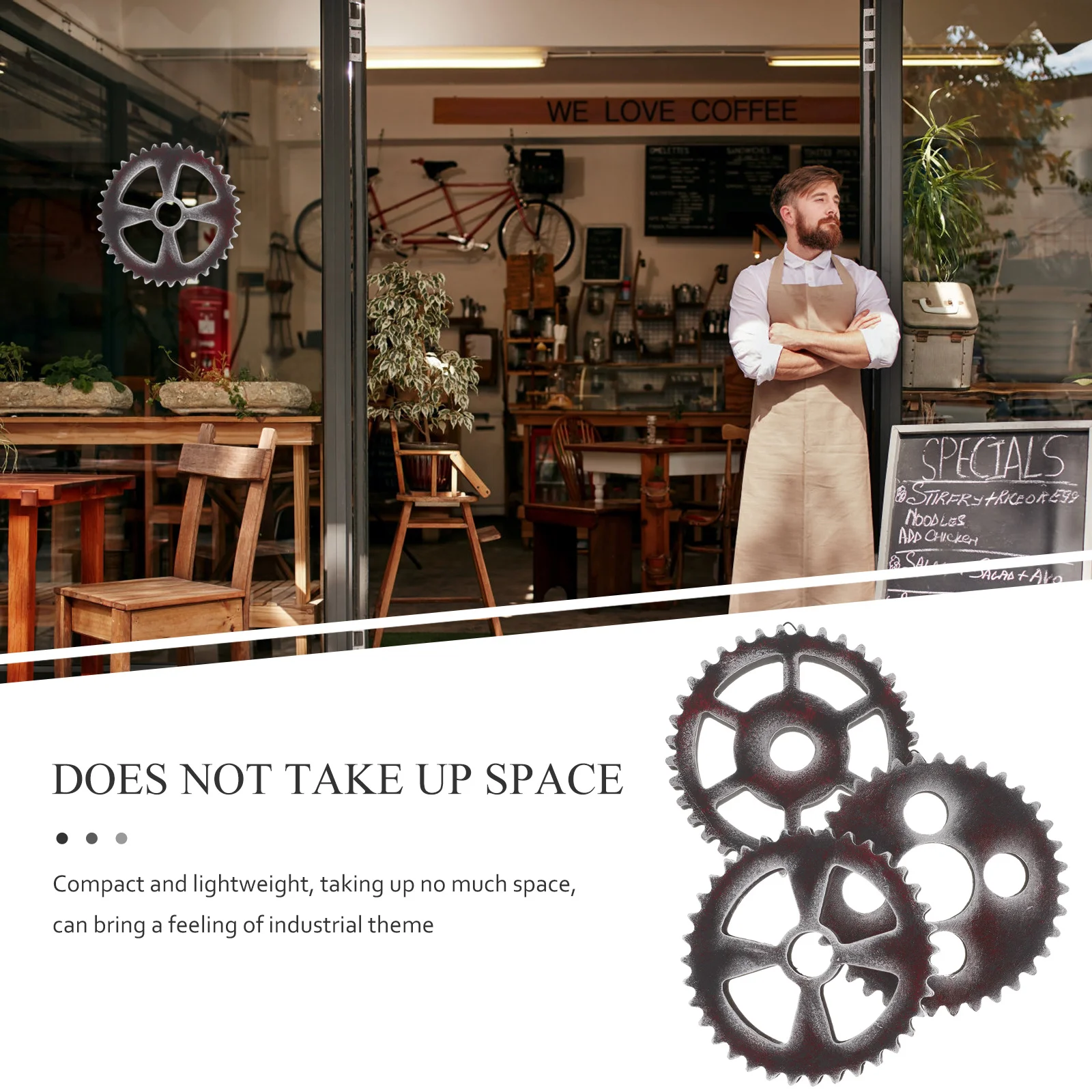 

3Pcs Wooden Gear Decorations DIY Crafts Small Wooden Gear Wall Art Home Bar Bedroom Living Room Decoration Wall Decor