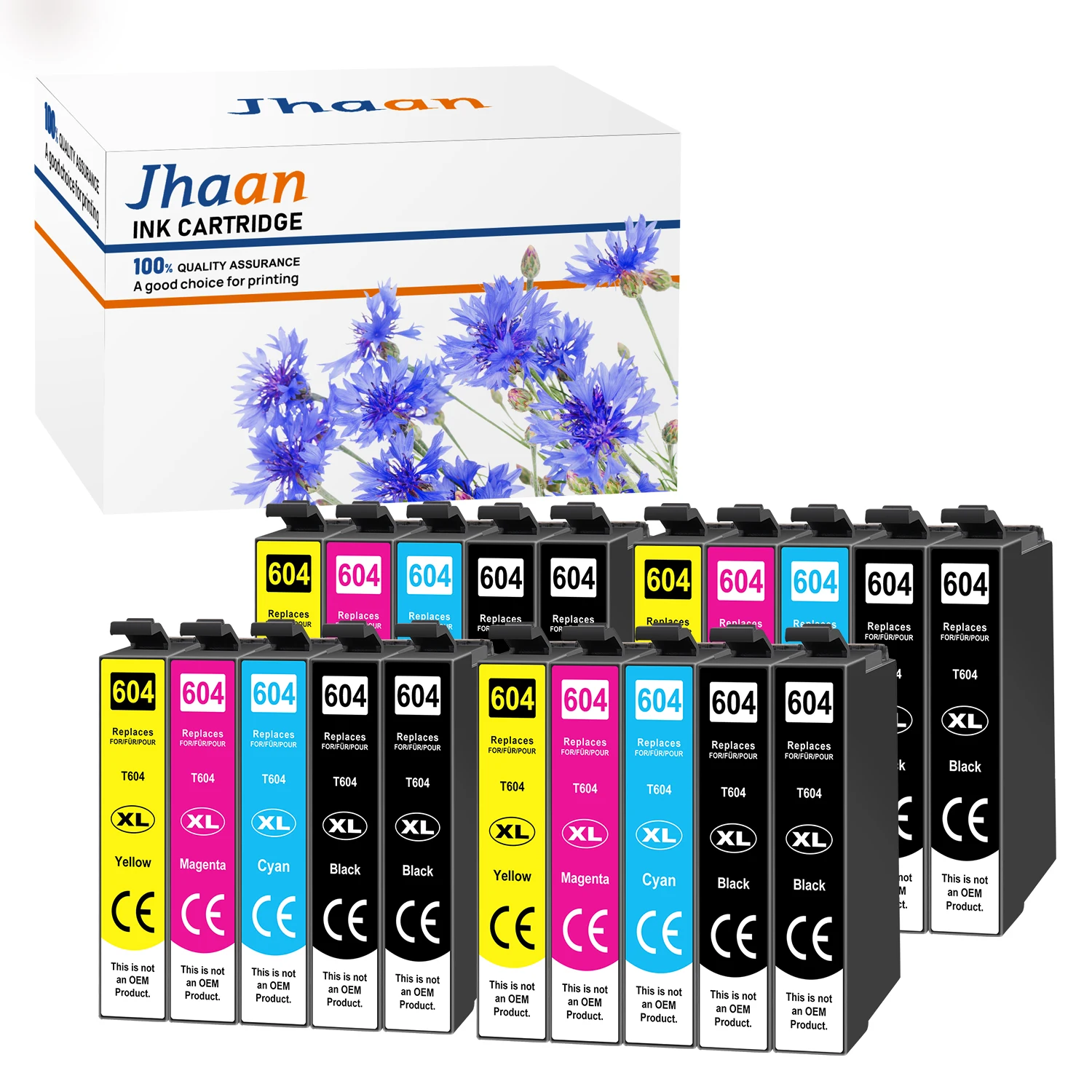 خراطيش طابعة Jhaan 604XL متوافقة مع خراطيش Epson 604 604XL للتعبير المنزلي XP-4200 XP-3200 XP-3205 XP-2200
