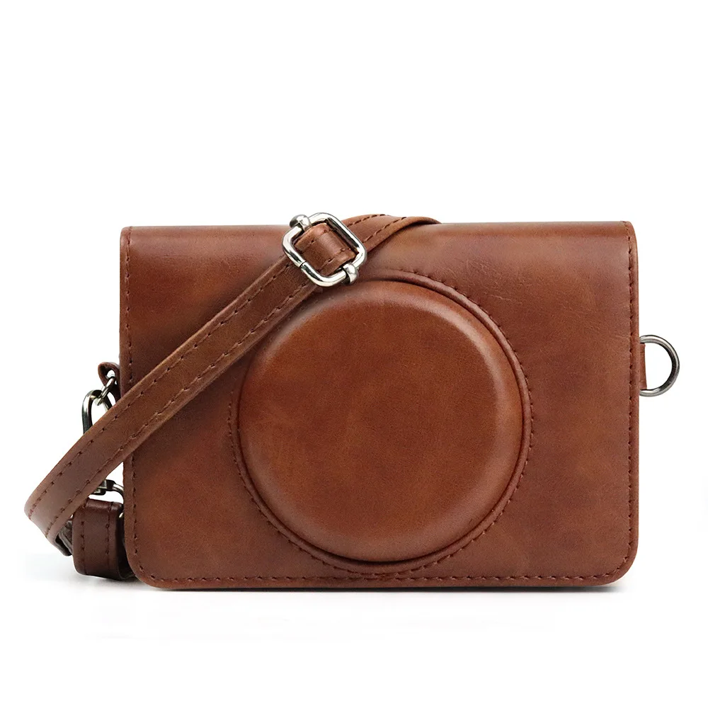 

Photo Printer Accessories C210R Camera Case for Kodak Mini Shot 2 Retro Instant Camera with Shoulder Strap Leather Bag