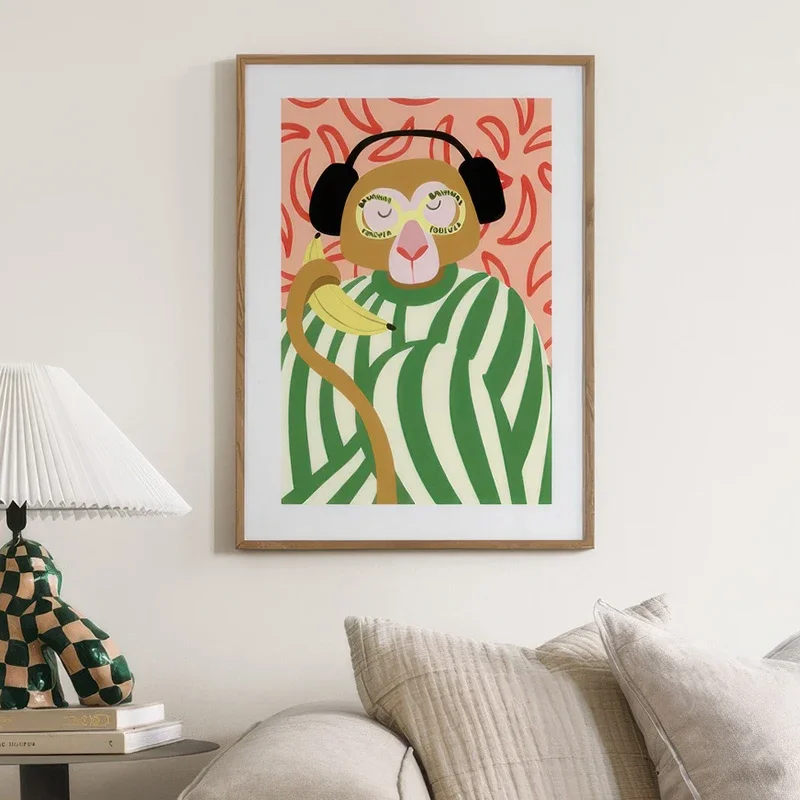 الدب خطوط مجردة قوس قزح بوهو ملصق فني اللوحة الزخرفية HD قماش طباعة غرفة نوم المنزل غرفة المعيشة صورة الجدار الديكور