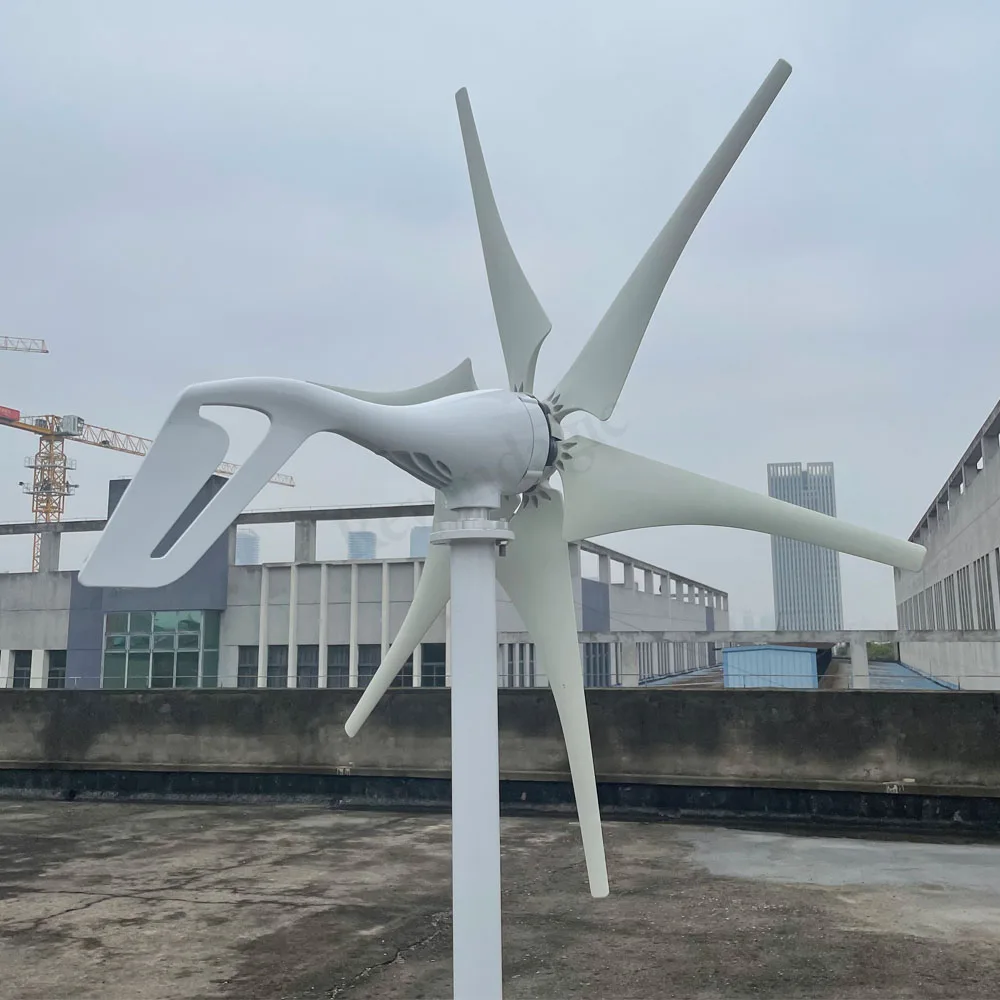 3/5/6 Blades Windmills Wind Turbine Generator Free Energy China Factory 3000W 2000W 12V 24V 48V With Mppt Charge Controller