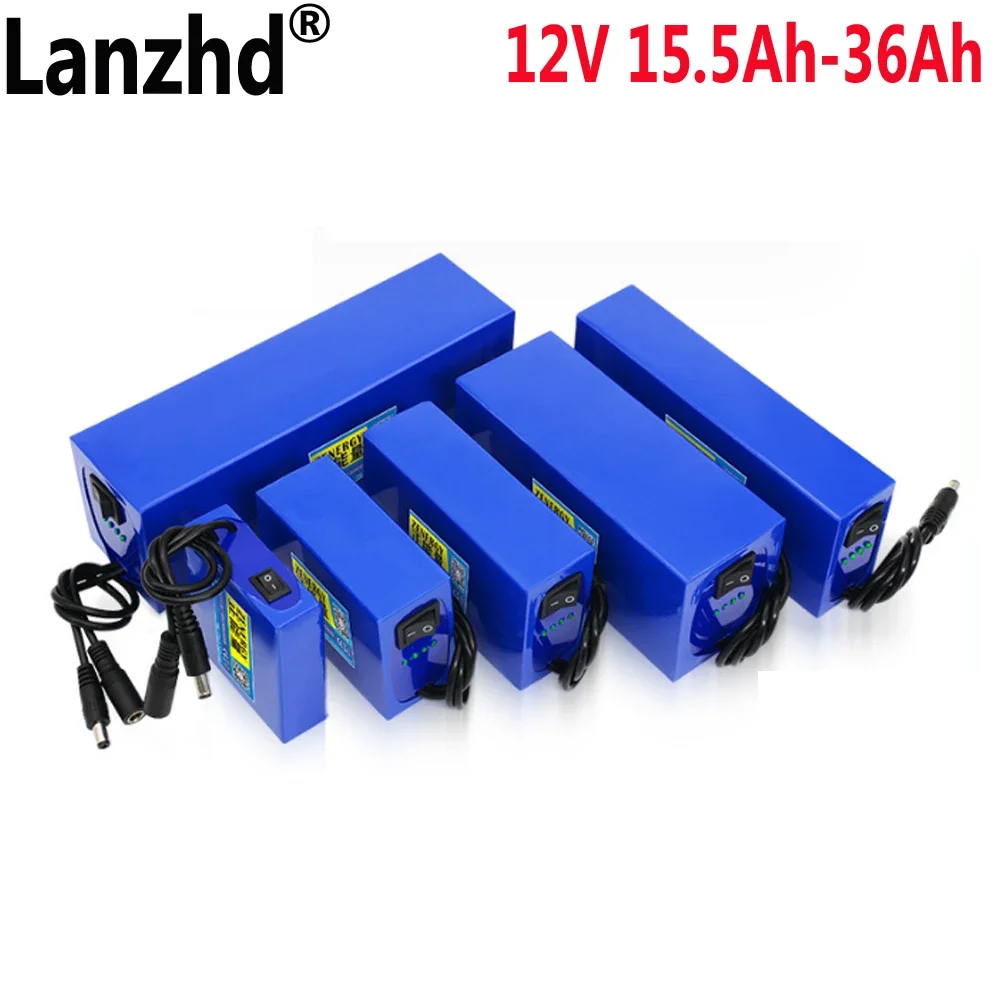 12V lithium battery Pack 36AH audio high power small volume For LED lamp monitoring battery loudspeaker box