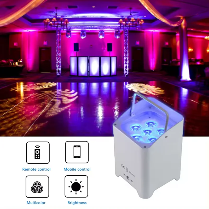 

Pop LED Wireless Battery Par Light 6x18W RGBWA+UV 6in1 Effect Light Stage Show Disco DJ Party Club Bar Dmx512 Light Show