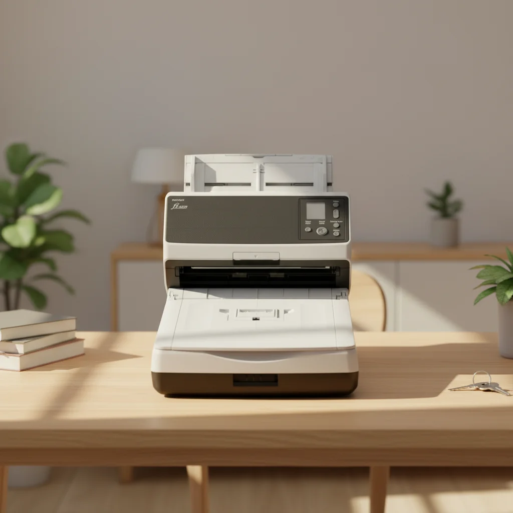 Fujitsu Fi-8290 A4 CIS Document Scanner ADF (Automatic Document Feeder) / Manual Feed / Flatbed, Duplex Scanner 600 Dpi