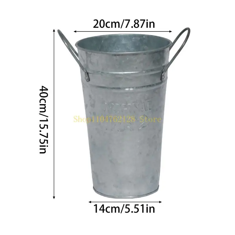 3Pcs Rustproof Metal Flower Container with Handle Desktop Flower Vase Kitchen best sale