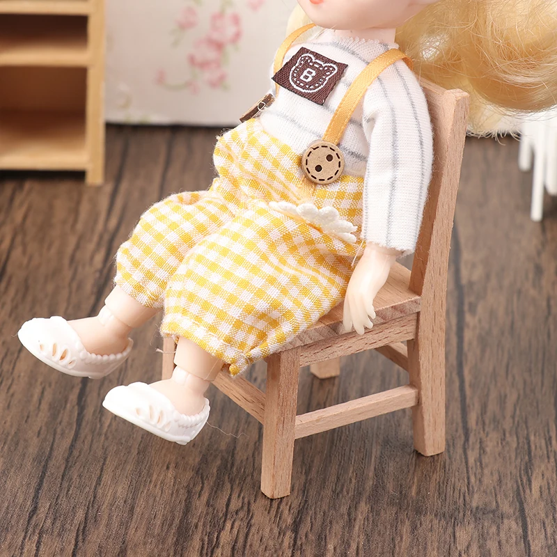 1/12 Dollhouse Miniature Chair Dollhouse Living Room Furniture Decoration Dolls House Accessories For Kid Pretend Play Toy