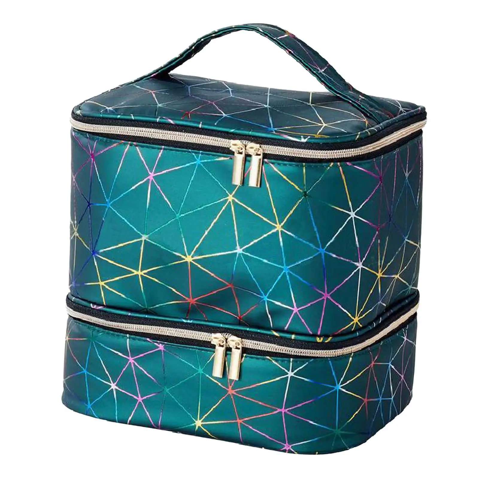 

Двухслойная сумка для хранения кистей, органайзер для лака для ногтей, чехол темно-синего цвета