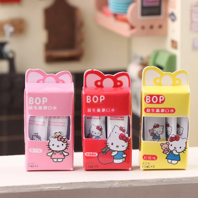 Miniatuur 1/12 schaal poppenhuis mondwater fles model badkamer decoratief speelgoed voor poppenhuis micro scène foto rekwisieten