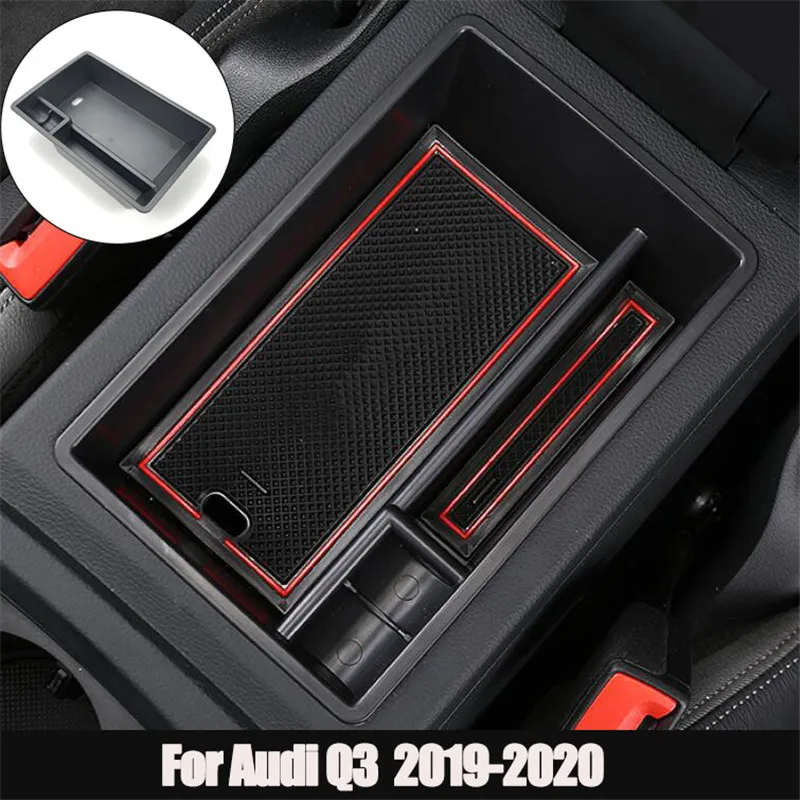 Car Accessories Central Armrest Storage Box For Audi Q3 8U Q3 F3 2012-2020 Console Glove Tray Holder Case Container Car Styling