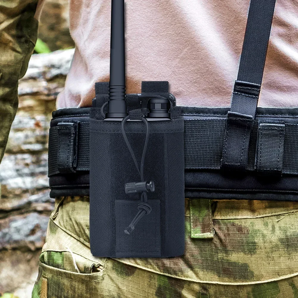 Tactical Molle Radio Walkie Talkie Pouch Waist Bag Holder Pocket Portable Interphone Holster Carry Bag for Hunting Camping