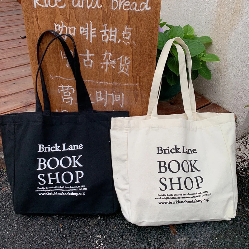 

Women's Canvas Shopping Bag Simple Book Bag Girl's Cotton Shoulder Bag Environmentally Friendly Grocery Store Handbag