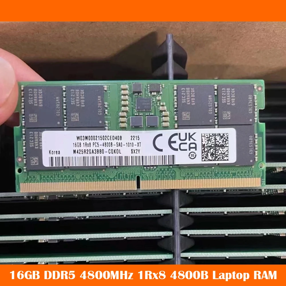 

1PCS New 16GB DDR5 4800MHz 1Rx8 4800B Laptop RAM For Samsung Notebook Memory Work Fine High Quality Fast Ship