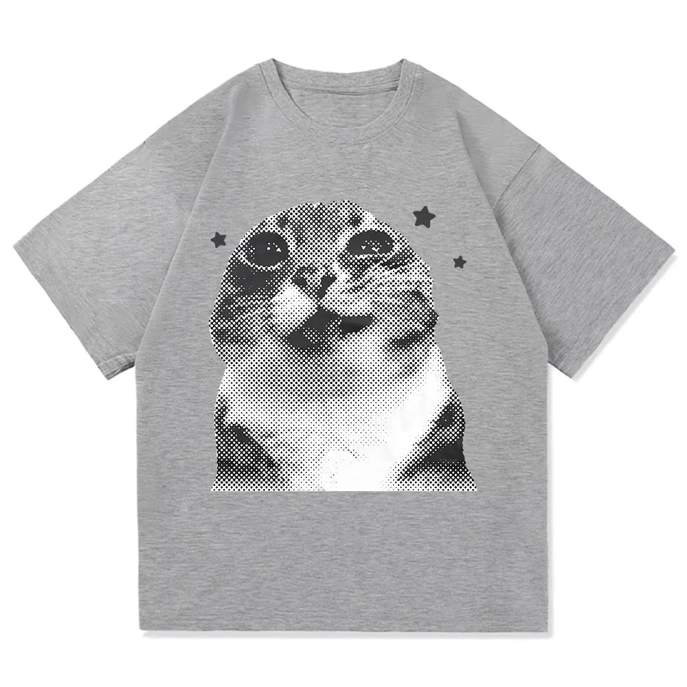 Y2k مضحك القط ميمي تي شيرت لا أعتقد لذلك أنا لا أكون الرجال/النساء الملابس Harajuku بلايز القطن بلايز عالية الجودة