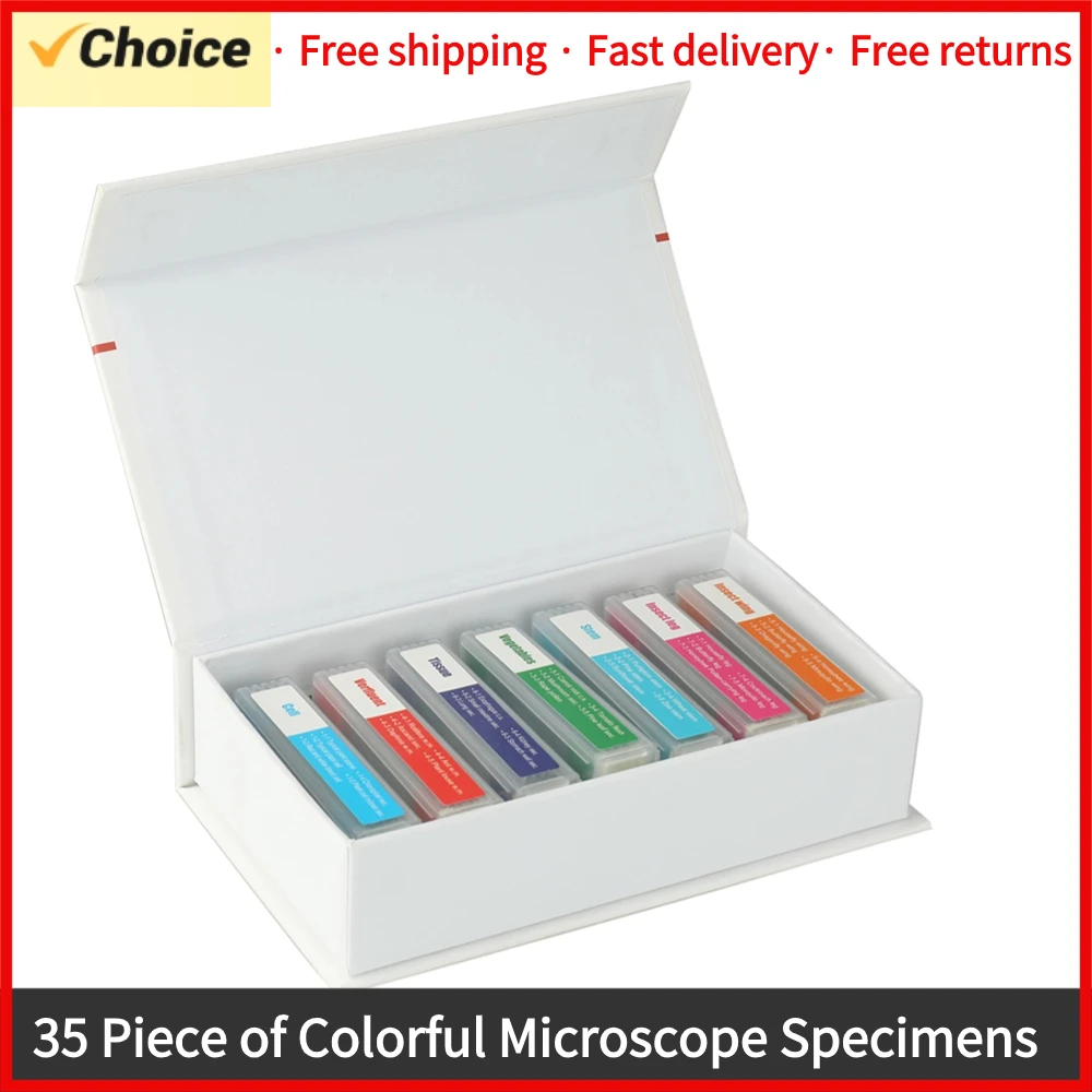 35 Piece of Microscope Specimen Slide Biological Prepared Digital Microscope Specimen Slide Primary and Secondary Gifts