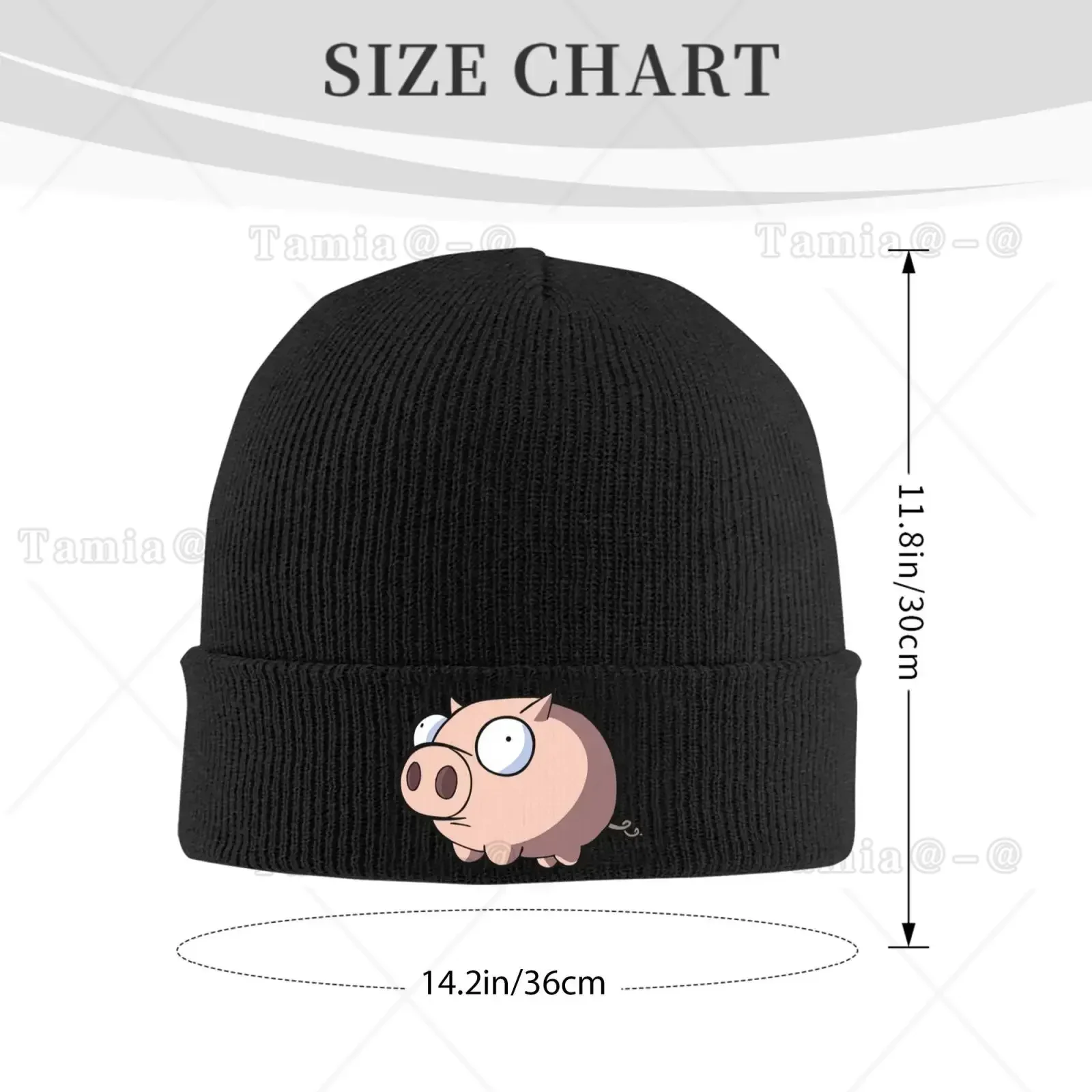 New Swollen Pig Print Beanie Vintage Graphic Knit Hat Retro Streetwear Soft Warm for Men Women Elastic Cap Skullies Beanies Wint