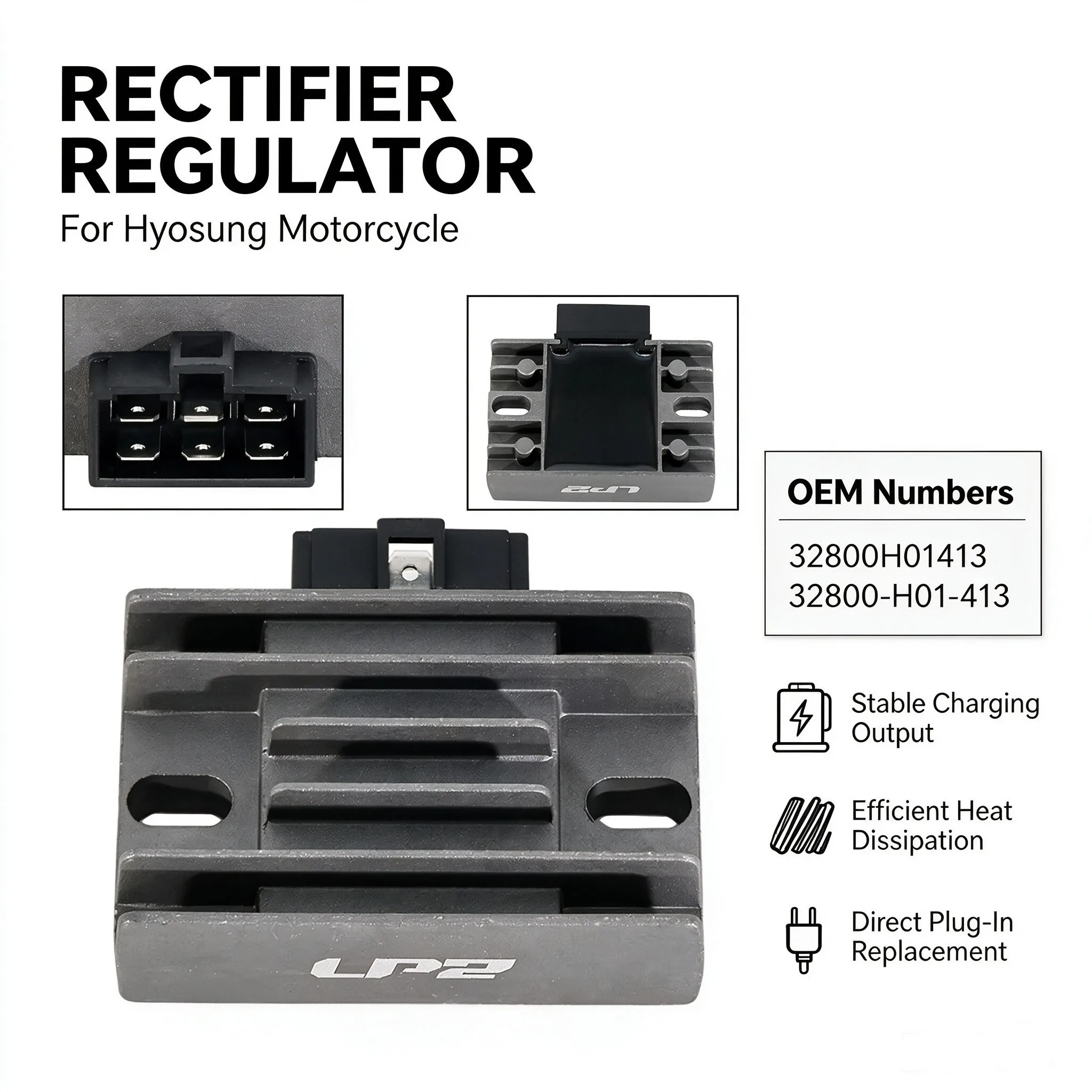 Voltage Regulator Rectifier For Hyosung GT125 Comet GT125R GT250 Comet GT250R GV125 GV250 Aquila RT125 RT125D OEM:32800H01413