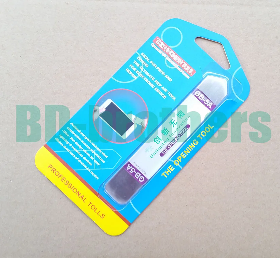 

GB-5A Stainless Steel Soft Thin Pry Opening Tool Crowbar for Touch Screen Cell Phone Housing Repair with package 500pcs/lot