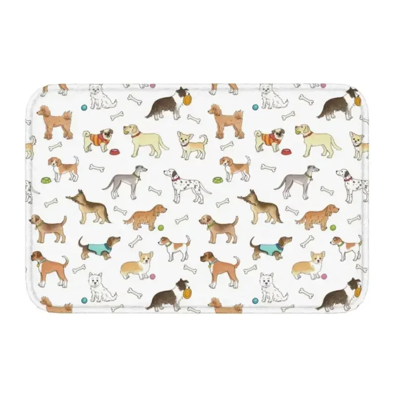 Breeds Of Dog Pet Front Floor Door Entrance Mat Indoor Collie Bulldog Shiba Inu Dachshund Kitchen Bath Doormat Garden Carpet Rug