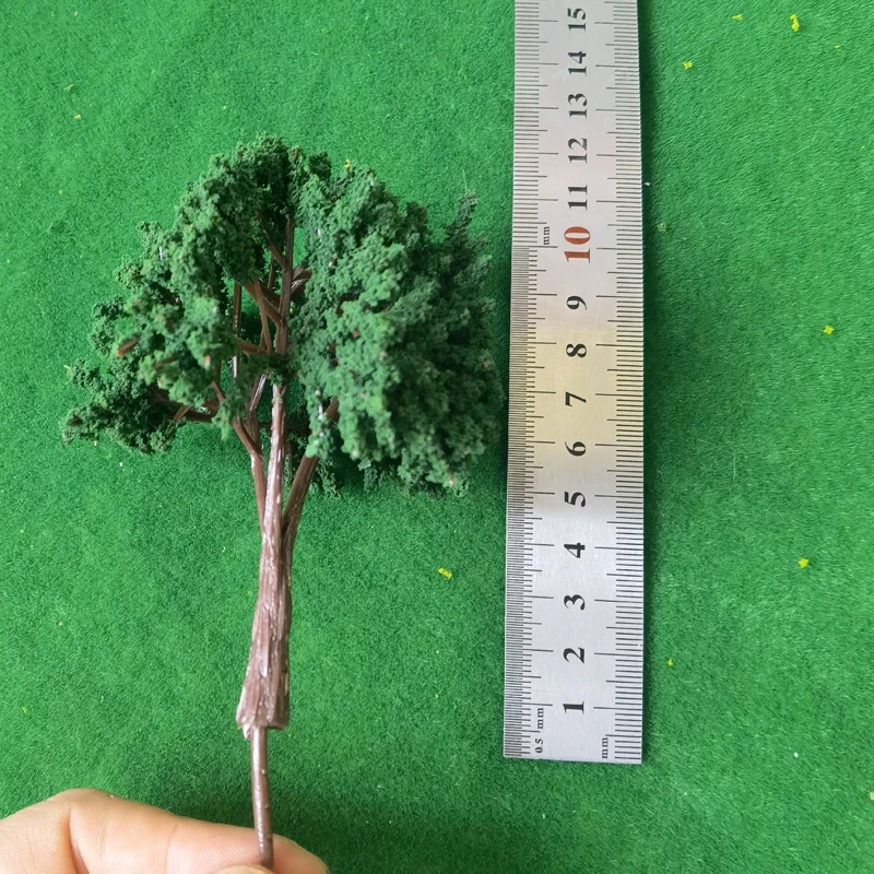 Ho 스케일 모델 나무 모델, 녹색 나무 필드, 군사 모래 테이블 레이아웃 재료, 10cm, 6 개