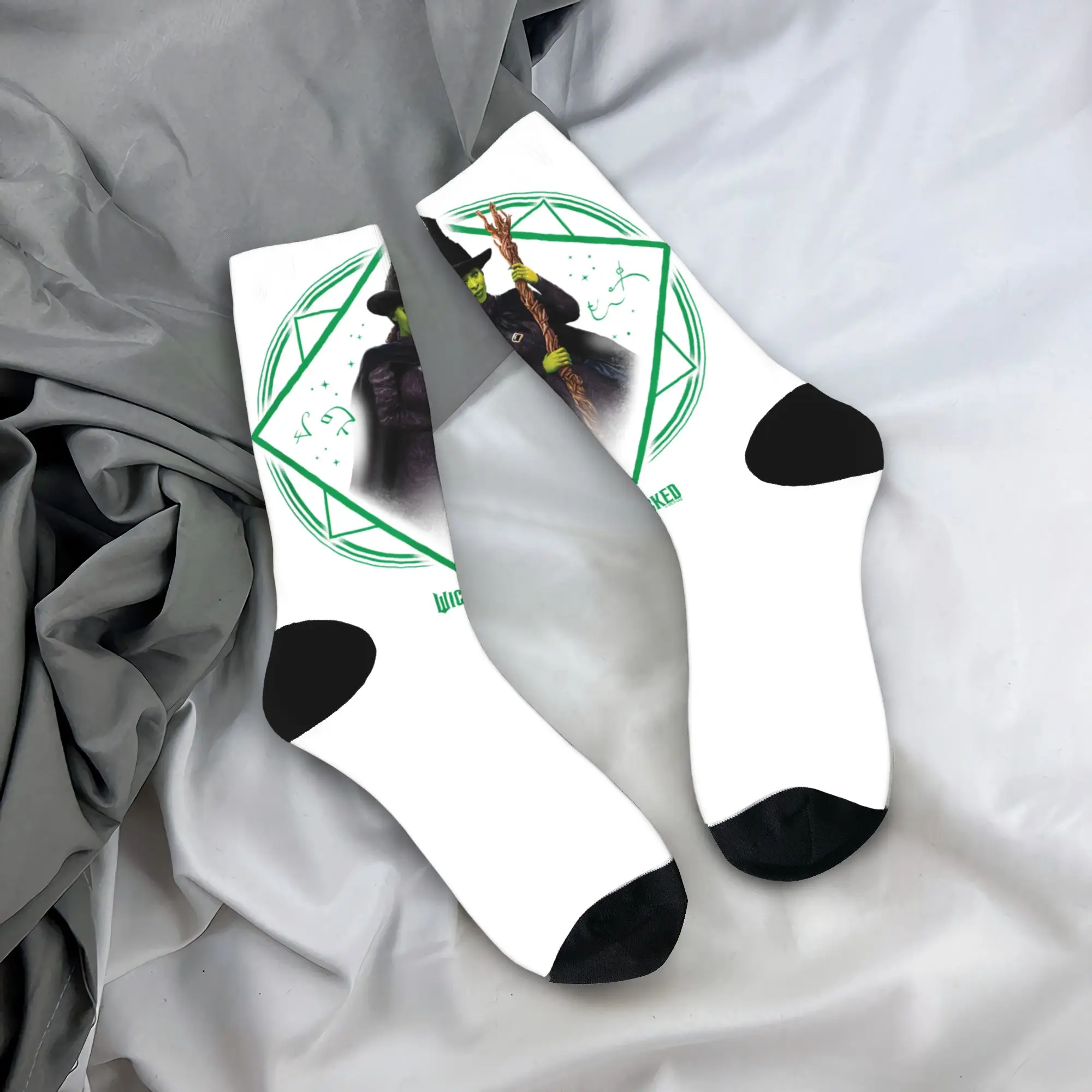 

Носки Wicked Elphaba Movie, осенние чулки, забавные мужские мягкие носки, дизайнерские противоскользящие носки для бега