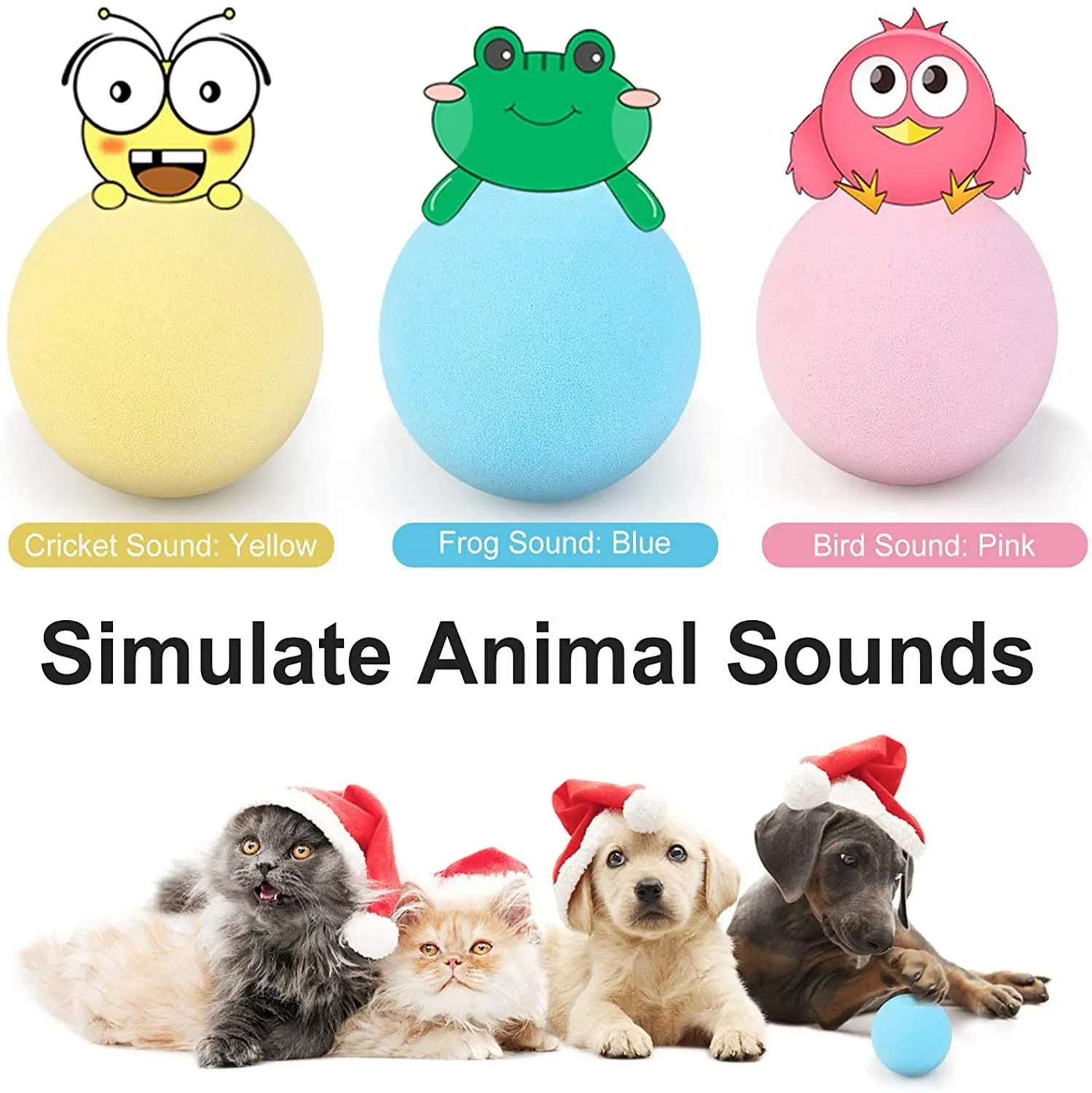 Smart Cat Toy Ball realistico Squeak Bird Frog Cricket Interactive Kitten ricaricabile Catnip Pet Toys nuova palla di gravità per animali domestici