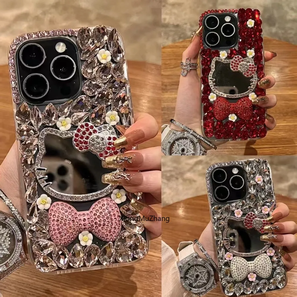 Hello Kitty Premium Kristallstein-Hülle für Nothing Phone 4a 3a Phone 2 3 Phone 1 Luxuriöse Glitzer-Diamant-TPU-Weichhülle, stoßfest – Detail 1