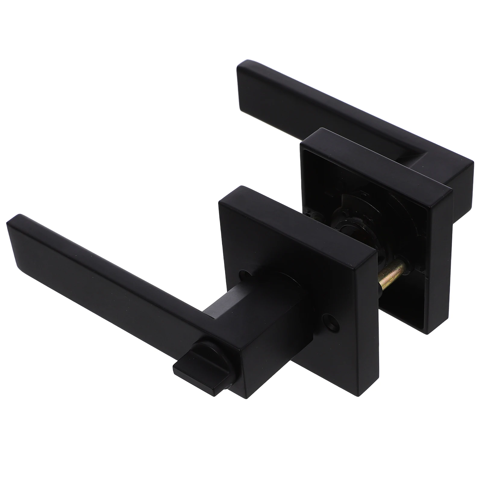 

Black Matte Door Lock Handle Bedroom Bathroom Privacy Interior Indoor Knobs Aluminum Handles with Lock Security Room Locks