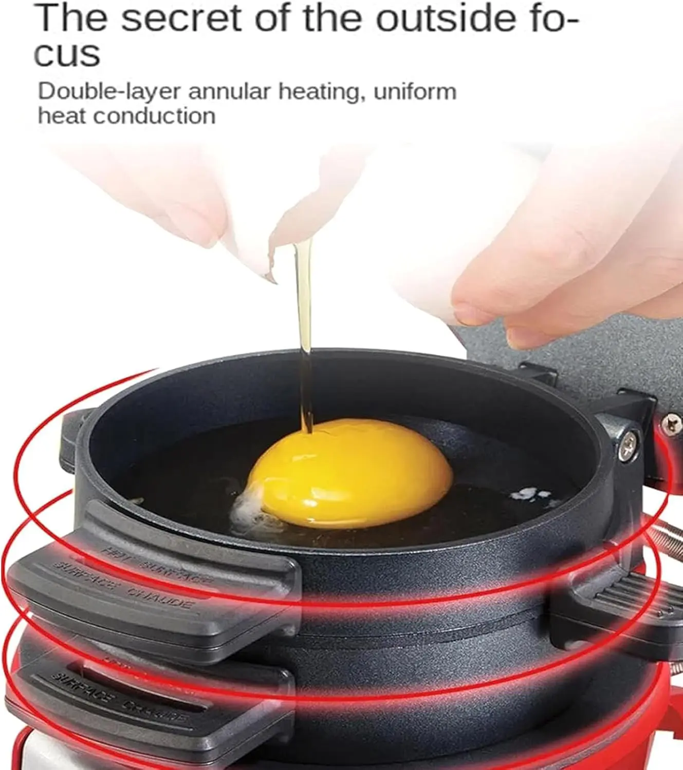 ビーチブレックファストサンドイッチメーカー、バーガーサンドイッチオムレツトースターメーカー、エッグクック付きスチールノンスティックパニーニプレスサンドイッチメーカー