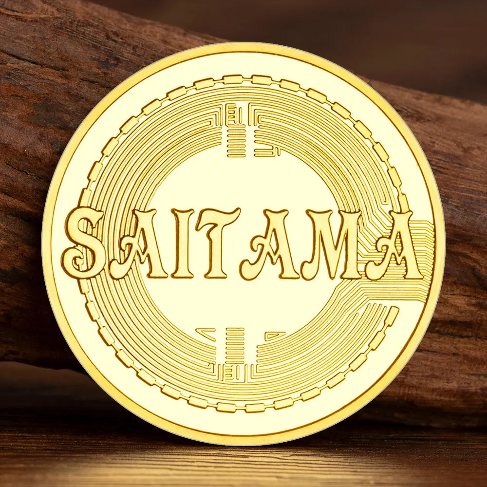 Saitama INU Crypto Souvenir Coins Digital Money Golden Plated Cryptocurrency Gifts for Collection Coin