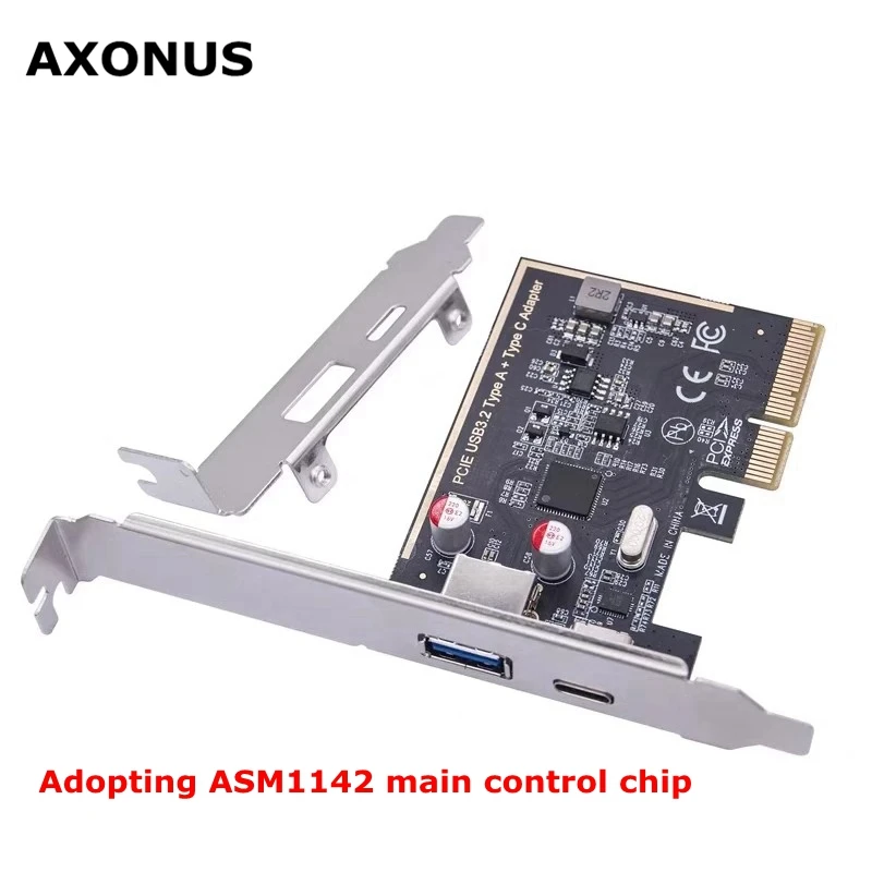 PCI-E X4 To TYPE-C+A Expansion Card USB3.2 Gen2 Dual Channel ASM1142 Desktop Computer HUB