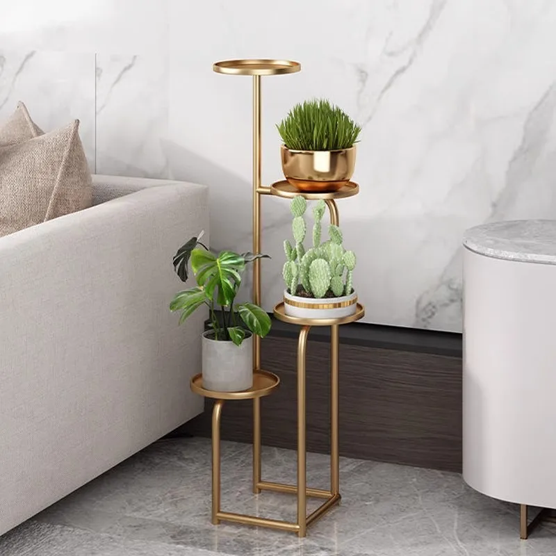LH living room floor-to-ceiling balcony flower stand storage wrought iron flower pot bracket